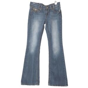 Premier jeans womens size 5/6R blue denim pants bling studs rhinestones 32 x 32